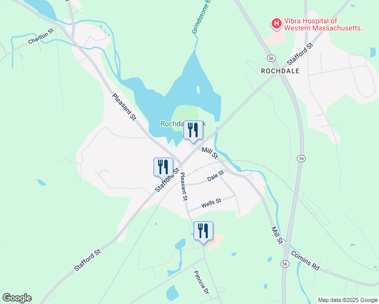 map of restaurants, bars, coffee shops, grocery stores, and more near 1092 Stafford Street in Leicester