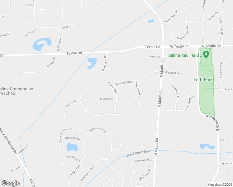 map of restaurants, bars, coffee shops, grocery stores, and more near 1829 Stoneridge Drive in Saline