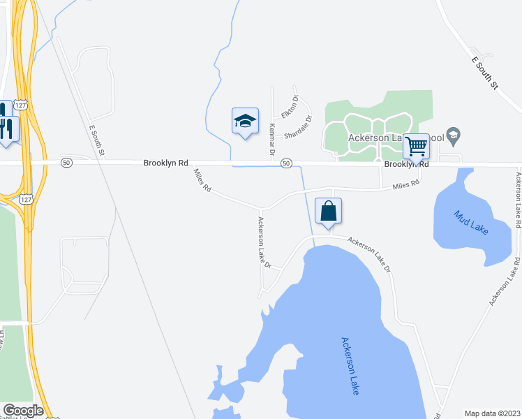 map of restaurants, bars, coffee shops, grocery stores, and more near 3330 Miles Road in Jackson