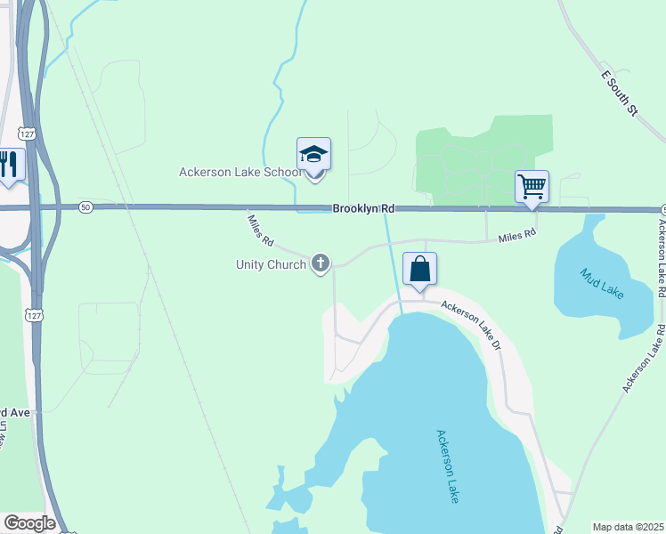 map of restaurants, bars, coffee shops, grocery stores, and more near 3328 Miles Road in Jackson