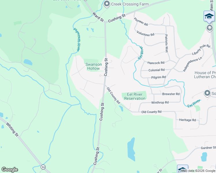 map of restaurants, bars, coffee shops, grocery stores, and more near 6 Old County Road in Hingham