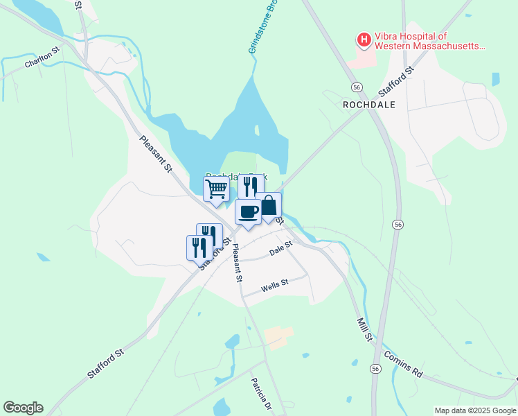 map of restaurants, bars, coffee shops, grocery stores, and more near 2-4 Church Place in Leicester