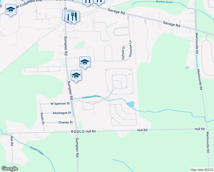 map of restaurants, bars, coffee shops, grocery stores, and more near 14 Carmell Street in Belleville
