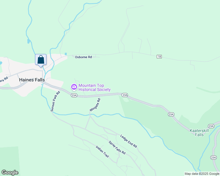 map of restaurants, bars, coffee shops, grocery stores, and more near 5066 New York 23A in Haines Falls