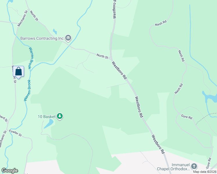 map of restaurants, bars, coffee shops, grocery stores, and more near 20 Eames Lane in Upton