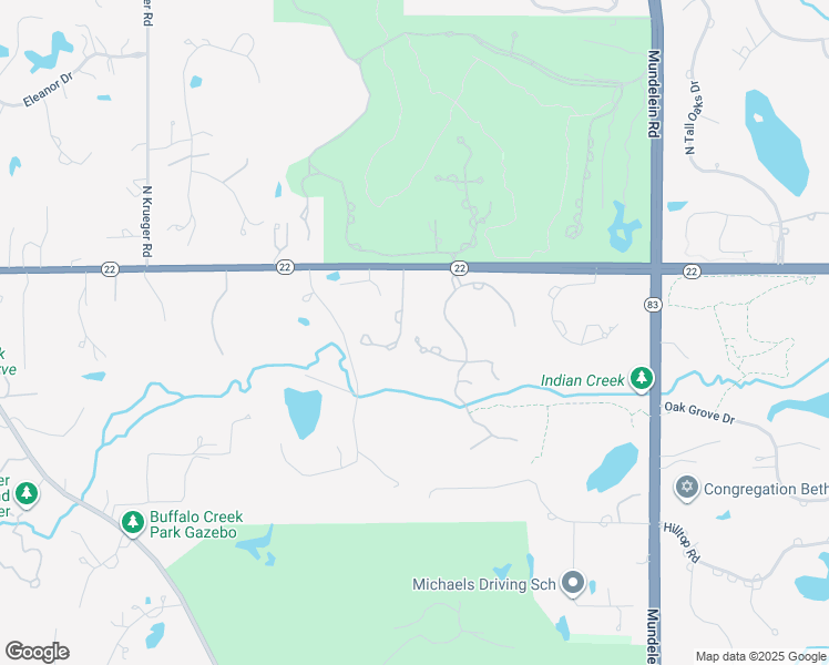 map of restaurants, bars, coffee shops, grocery stores, and more near 4432 Pebble Creek Ln in Long Grove