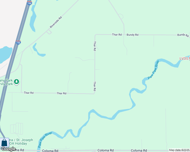 map of restaurants, bars, coffee shops, grocery stores, and more near 4563 Thar Road in Coloma