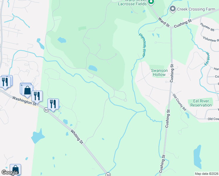 map of restaurants, bars, coffee shops, grocery stores, and more near 9 Olde Quarry Way in Hingham