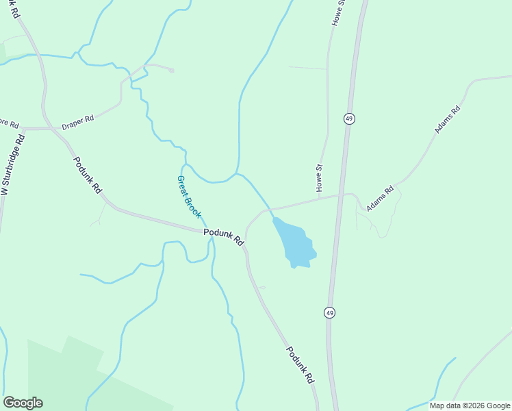 map of restaurants, bars, coffee shops, grocery stores, and more near 108 Adams Road in East Brookfield