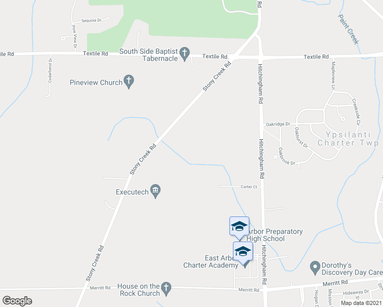 map of restaurants, bars, coffee shops, grocery stores, and more near 6795 Carter Court in Ypsilanti