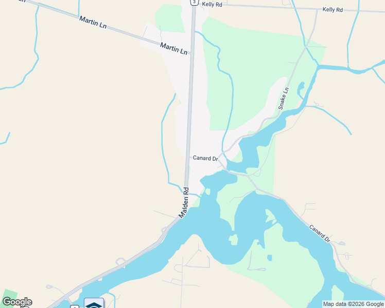 map of restaurants, bars, coffee shops, grocery stores, and more near 8595 County Road 3 in Windsor