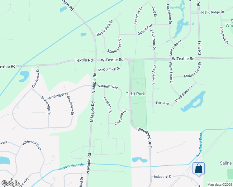 map of restaurants, bars, coffee shops, grocery stores, and more near 2137 Windmill Way in Saline