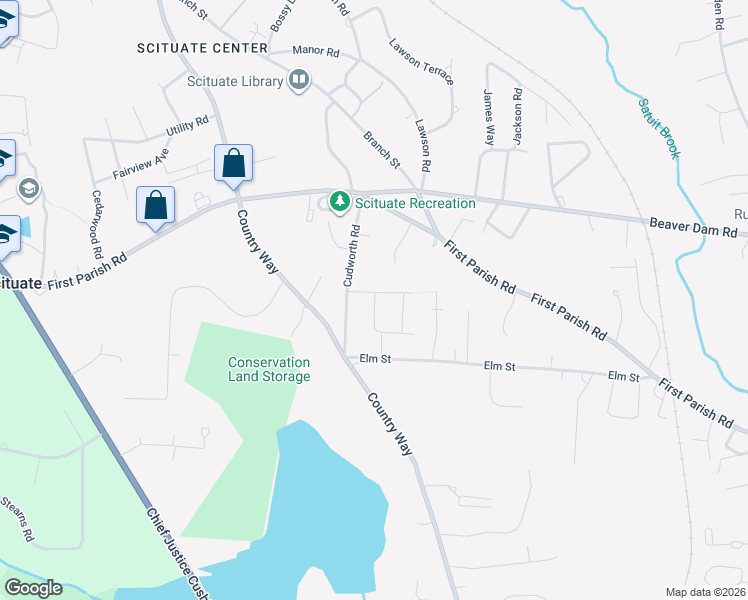 map of restaurants, bars, coffee shops, grocery stores, and more near 4 Daedalus Cir in Scituate