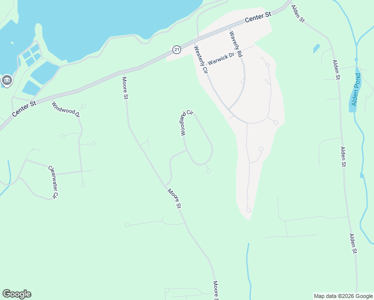 map of restaurants, bars, coffee shops, grocery stores, and more near 0 Woodland Circle in Ludlow
