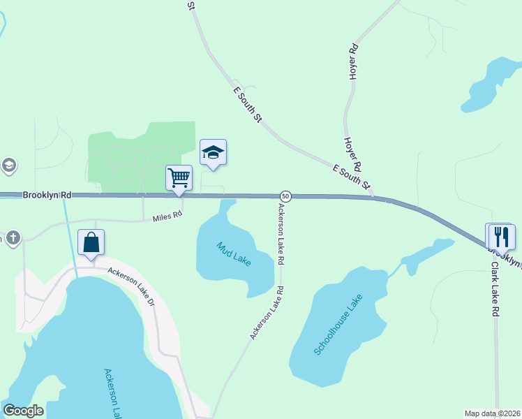 map of restaurants, bars, coffee shops, grocery stores, and more near 4259 Brooklyn Road in Jackson