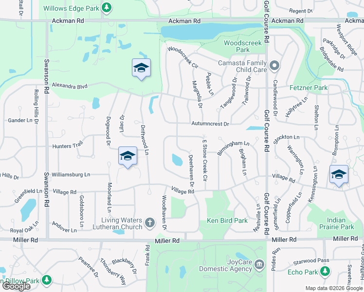 map of restaurants, bars, coffee shops, grocery stores, and more near 1623 Deerhaven Drive in Crystal Lake