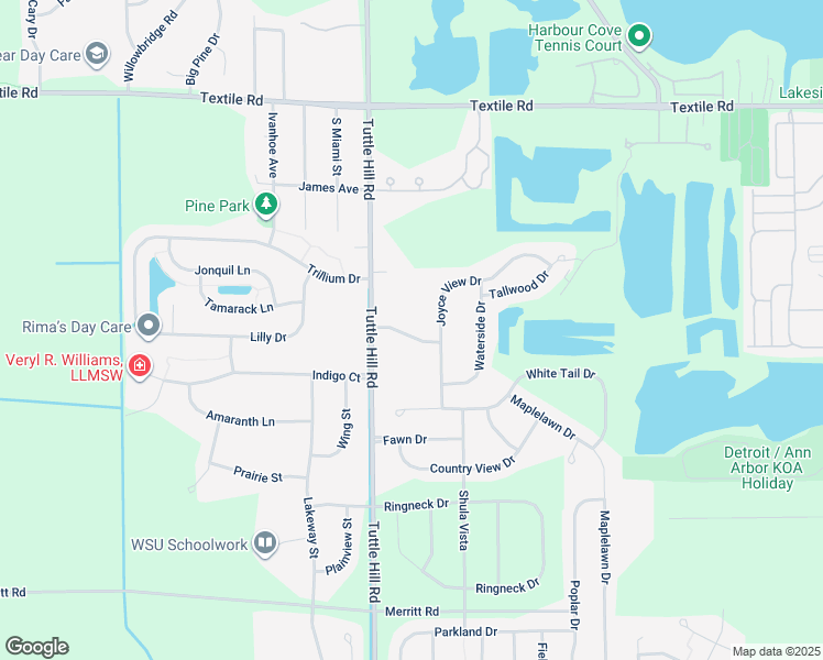 map of restaurants, bars, coffee shops, grocery stores, and more near 9201 White Wing Drive in Ypsilanti