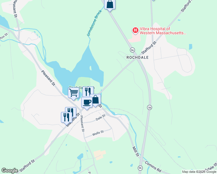 map of restaurants, bars, coffee shops, grocery stores, and more near 1027 Stafford Street in Leicester