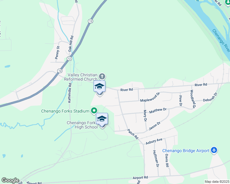 map of restaurants, bars, coffee shops, grocery stores, and more near 2 Patch Rd in Binghamton