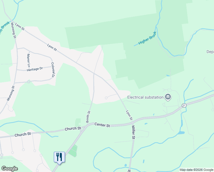 map of restaurants, bars, coffee shops, grocery stores, and more near 183 Lyon Street in Ludlow