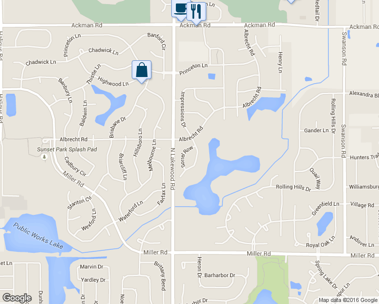 map of restaurants, bars, coffee shops, grocery stores, and more near 2884 Sorrel Row in Lake in the Hills