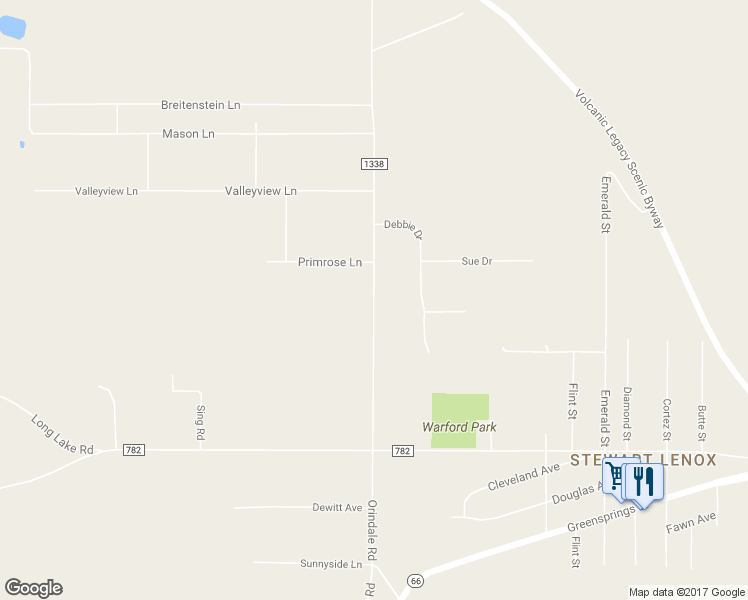 map of restaurants, bars, coffee shops, grocery stores, and more near Orindale Road in Klamath Falls