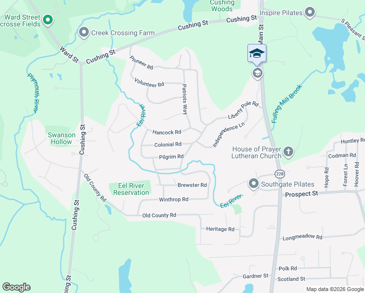 map of restaurants, bars, coffee shops, grocery stores, and more near 24 Colonial Road in Hingham