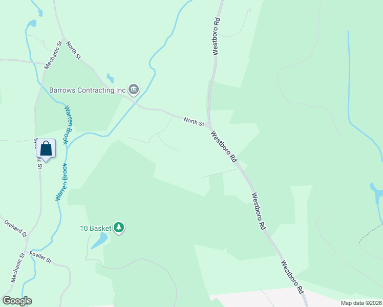 map of restaurants, bars, coffee shops, grocery stores, and more near 19 Eames Lane in Upton