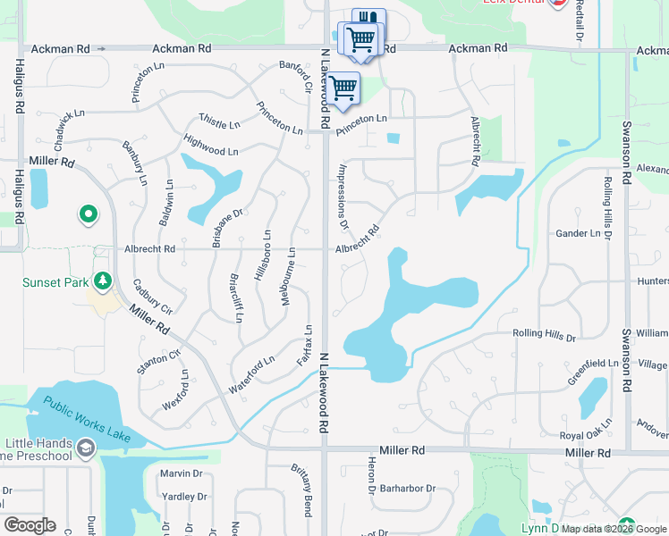 map of restaurants, bars, coffee shops, grocery stores, and more near 2843 Sorrel Row in Lake in the Hills