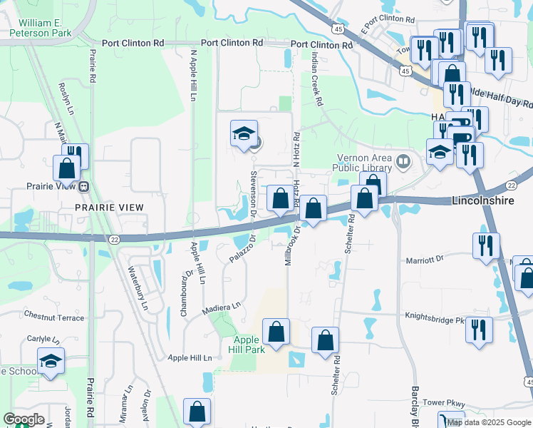 map of restaurants, bars, coffee shops, grocery stores, and more near 2 Dartmouth Court in Lincolnshire