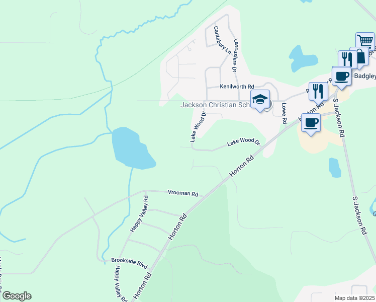 map of restaurants, bars, coffee shops, grocery stores, and more near 2800 Wendell Lane in Jackson