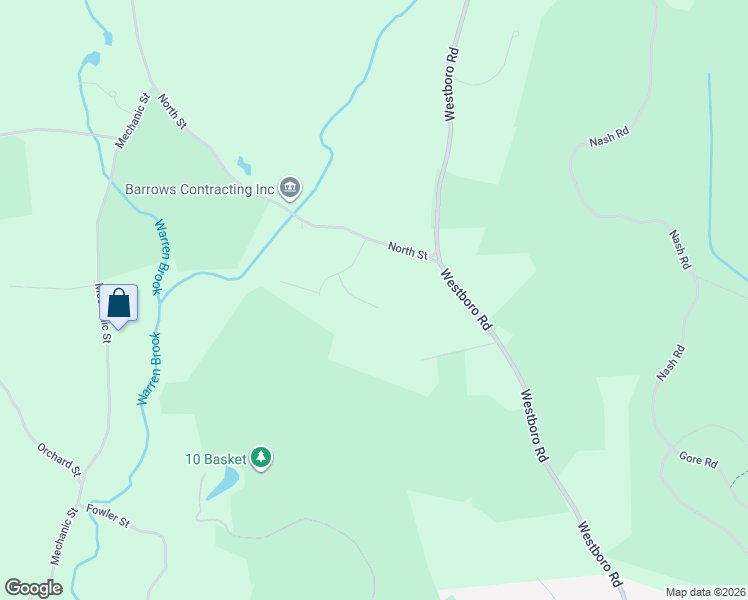 map of restaurants, bars, coffee shops, grocery stores, and more near 20 Eames Lane in Upton