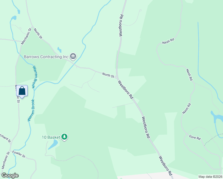 map of restaurants, bars, coffee shops, grocery stores, and more near 19 Eames Lane in Upton