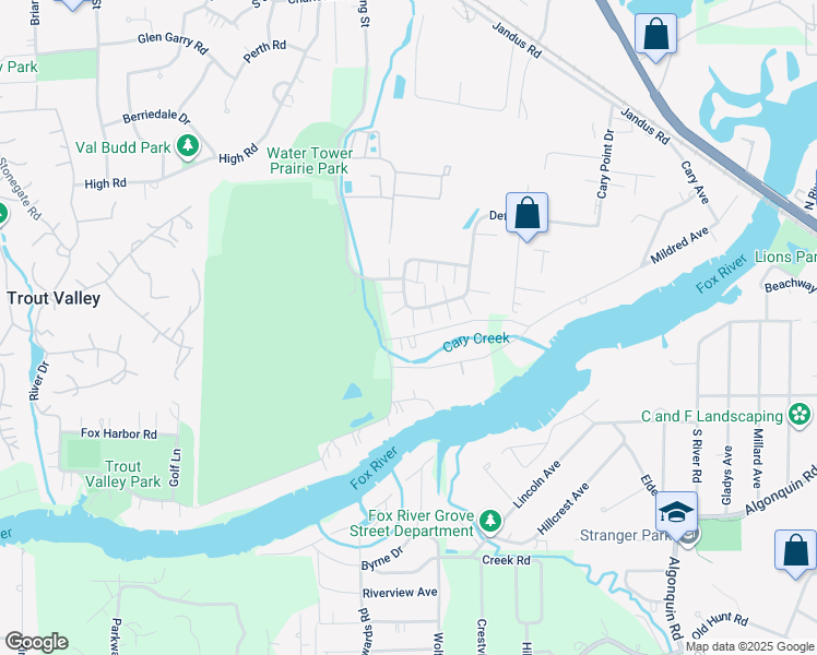 map of restaurants, bars, coffee shops, grocery stores, and more near 2113 Hillside Terrace in Cary