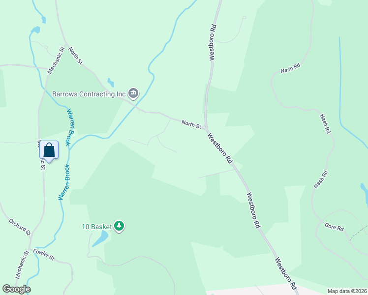 map of restaurants, bars, coffee shops, grocery stores, and more near 19 Eames Lane in Upton