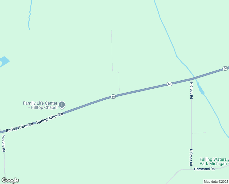 map of restaurants, bars, coffee shops, grocery stores, and more near 10526 Spring Arbor Road in Spring Arbor