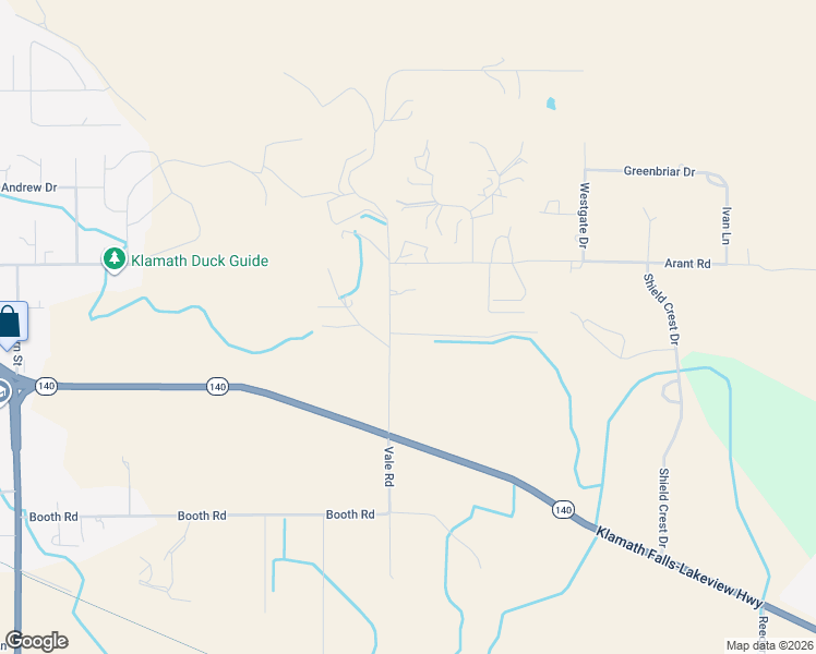 map of restaurants, bars, coffee shops, grocery stores, and more near 2923 Vale Road in Klamath Falls