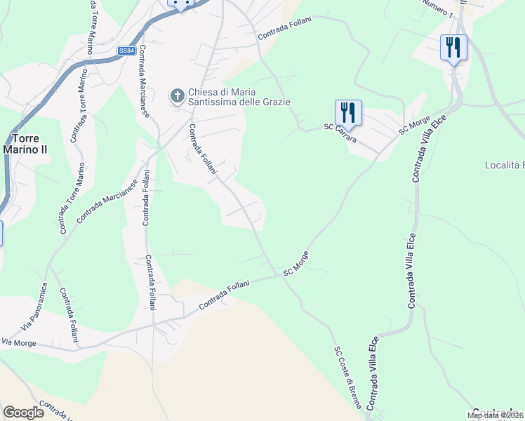 map of restaurants, bars, coffee shops, grocery stores, and more near 257 Contrada Follani in Provincia di Chieti