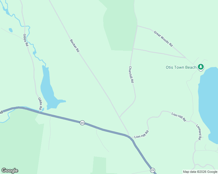 map of restaurants, bars, coffee shops, grocery stores, and more near 190 Becket Road in Otis