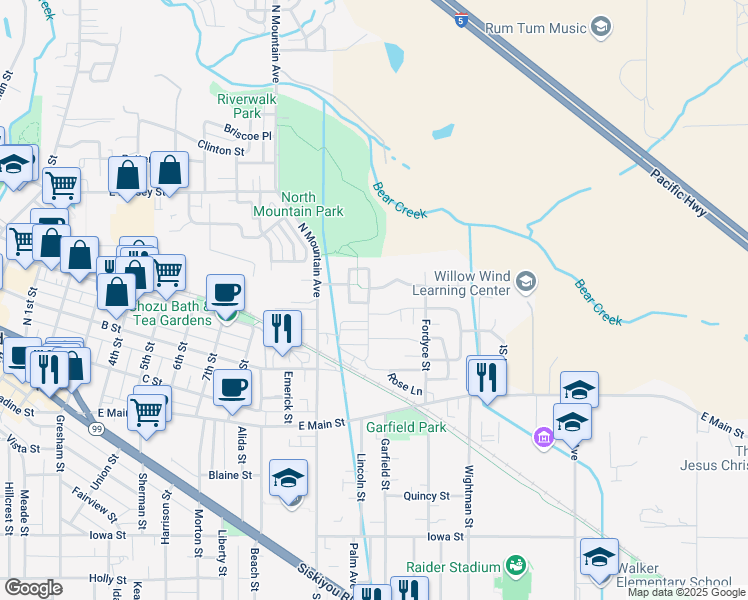 map of restaurants, bars, coffee shops, grocery stores, and more near 230 Village Park Drive in Ashland