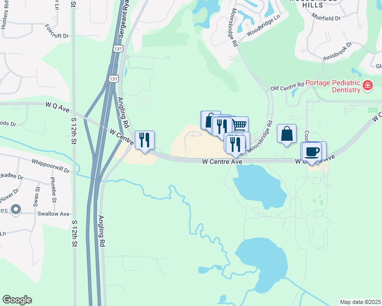 map of restaurants, bars, coffee shops, grocery stores, and more near 4084 West Centre Avenue in Portage