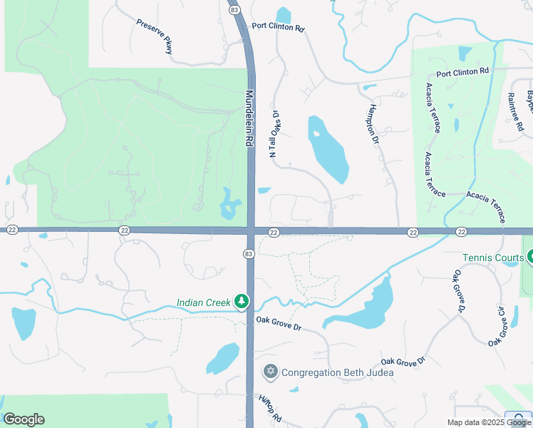 map of restaurants, bars, coffee shops, grocery stores, and more near 5414 Promontory Lane in Long Grove