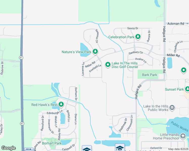 map of restaurants, bars, coffee shops, grocery stores, and more near 5980 Lucerne Lane in Lake in the Hills