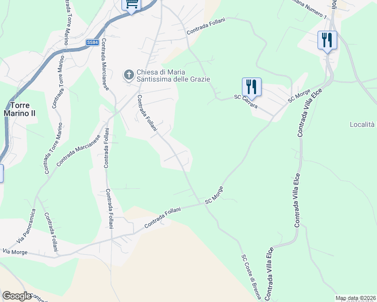 map of restaurants, bars, coffee shops, grocery stores, and more near 257 Contrada Follani in Provincia di Chieti