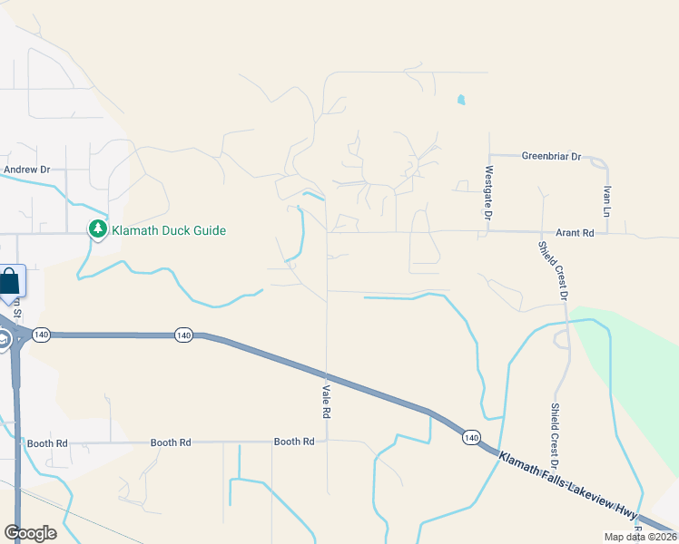 map of restaurants, bars, coffee shops, grocery stores, and more near 2923 Vale Rd in Klamath Falls