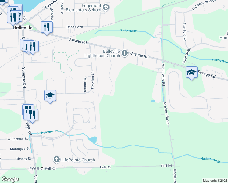 map of restaurants, bars, coffee shops, grocery stores, and more near 14235 Arlene Lane in Belleville