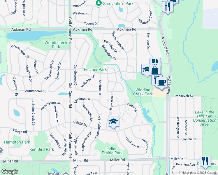 map of restaurants, bars, coffee shops, grocery stores, and more near 1557 Isle Royale Circle in Crystal Lake