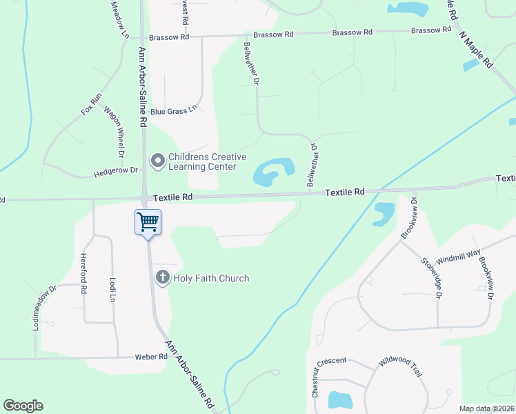 map of restaurants, bars, coffee shops, grocery stores, and more near 3133 Textile Road in Saline