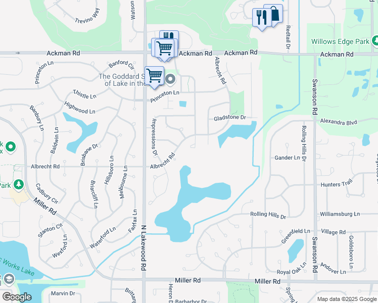 map of restaurants, bars, coffee shops, grocery stores, and more near 19 Ronan Court in Lake in the Hills