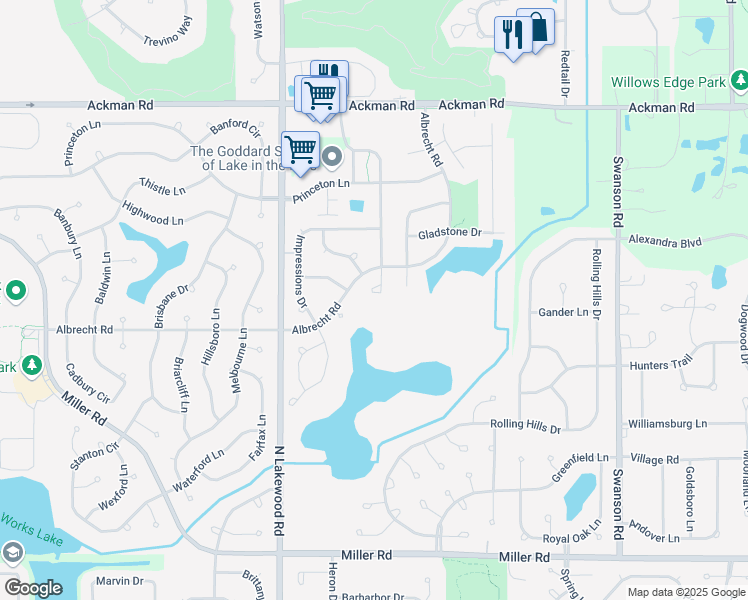 map of restaurants, bars, coffee shops, grocery stores, and more near 19 Ronan Court in Lake in the Hills